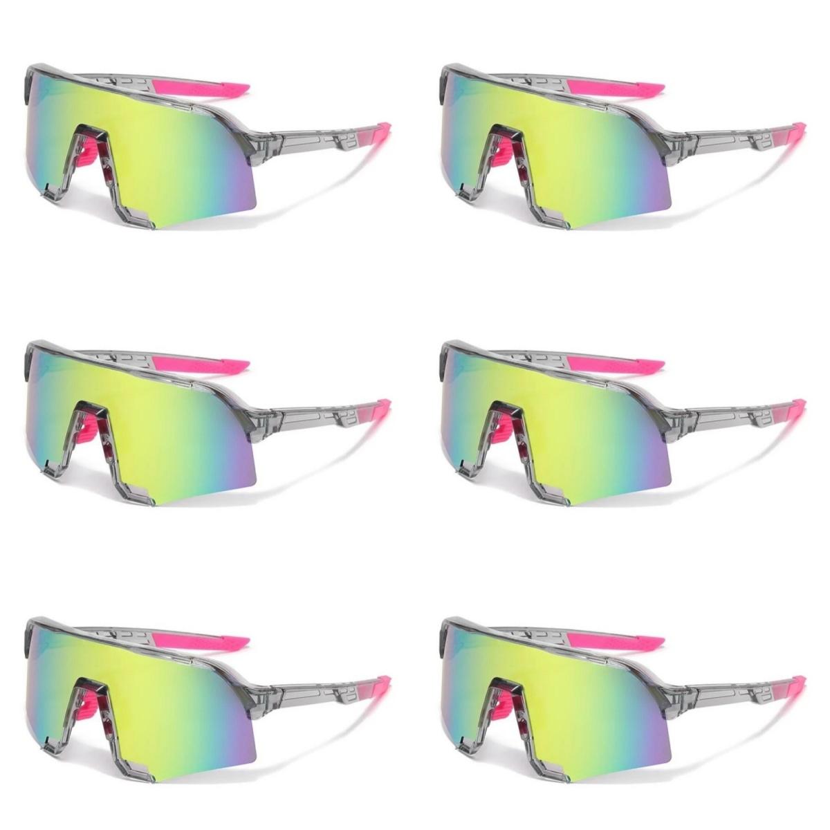 

1/6PCS UV400 Cycling Sunglasses Men Women Bike Shades Outdoor Sports Bicycle Dustproof Goggles For Men Women