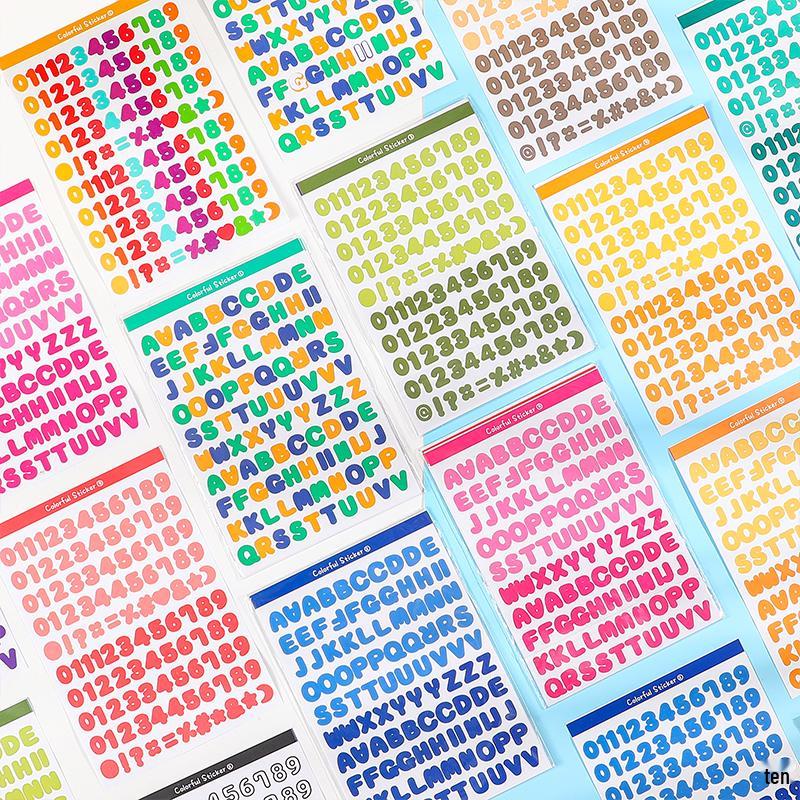 Korean Style Colorful Number & Letter Stickers for Decoration & Album Diaries