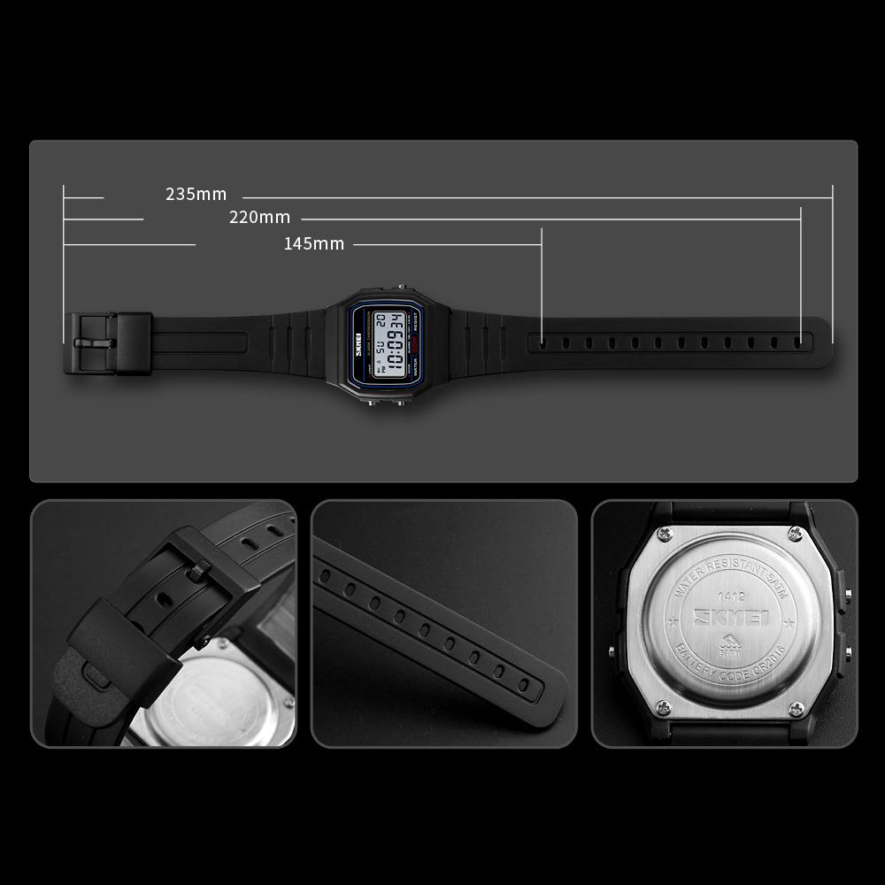 SKMEI 1412 Sport Paar Uhren Relogio Feminino Mode Damen Digitale Uhr Wasserdicht Anzeige Datum Woche Damen Armbanduhr