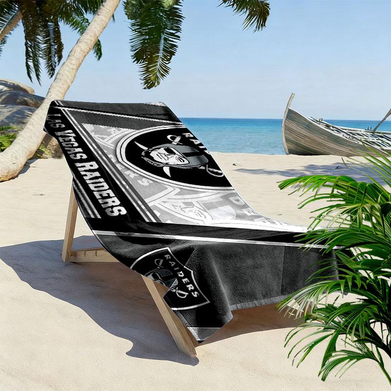 Raiders Print Beach Towel, Large Soft Quick Dry Towel for Beach Camping Swimming
