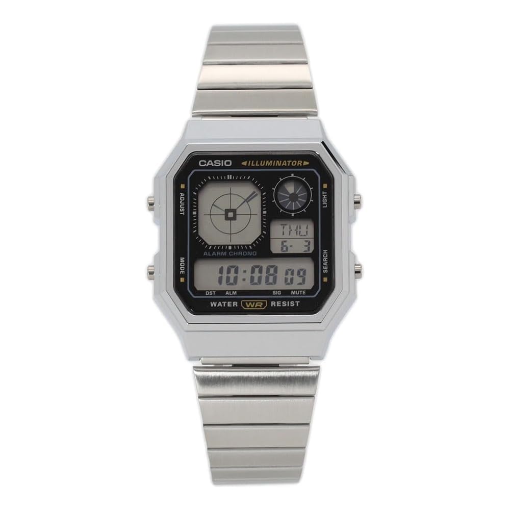 Casio A130WE-1A Digital Quartz Classic Retro Watch Stainless Steel Band Water Resistant