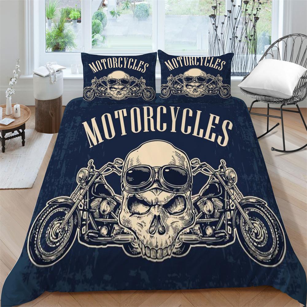 Schädel-Bettwäsche-Set, Tröster, Bettbezug, weiches Bett, Anzug, Zuhause, Schlafzimmer, Kleidung, Textilien, dreiteiliger Polyester-Bettbezug