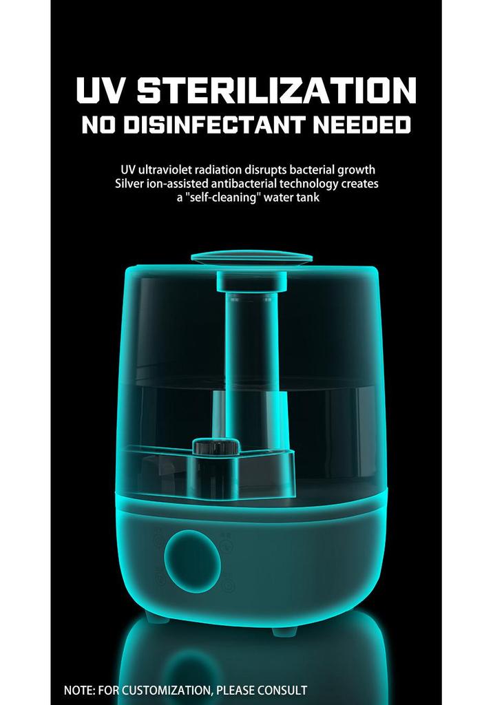 4L Large Capacity Smart Humidifier with Aromatherapy, High Mist Output for Indoor Air, Compact Mini Desktop Design
