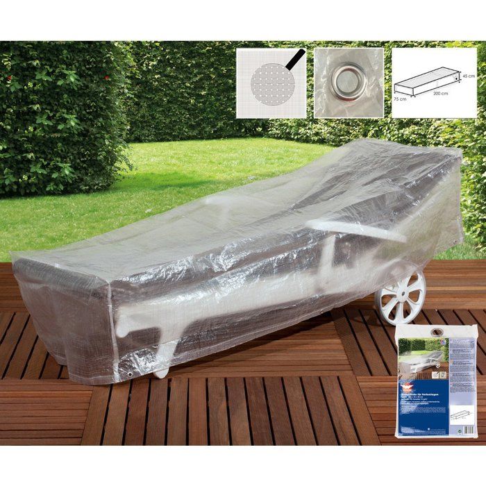 Protective cover - BONI-SHOP® - Sun lounger - Transparent - 200x75x45 cm - Weatherproof trasparente
