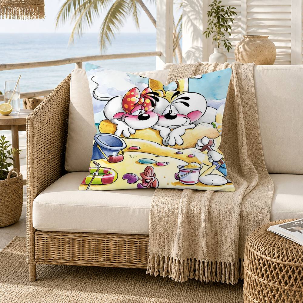 Cartoon Diddl Mouse Pillow Case for Sofa Living Room Home Office Decor Protective Cover