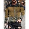 Colorful Starry Sky 3D Printed Men's Crewneck Long Sleeve Urban Street Fashion Trend Men's T-shirt Loose Casual Men's Shirt