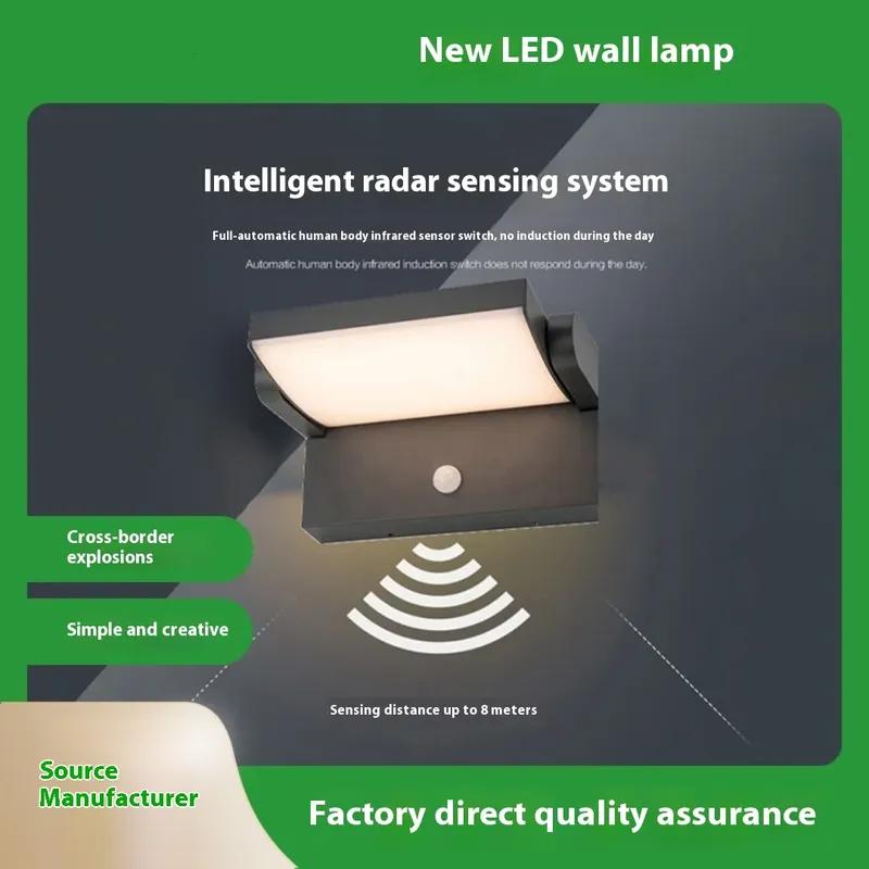 LED AC85-265V Wall Lamp Motion Sensor Light Outdoor Wall Light Porche Balcony Garden Courtyard Lamp Retro Living Room Bedroom