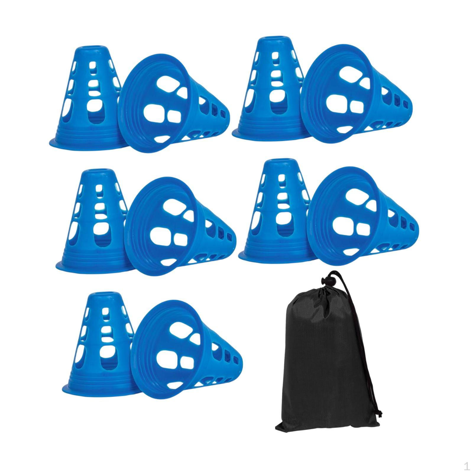 

Упаковка из 10 маркерных конусов для занятий фигурным катанием с сумкой для переноски синий