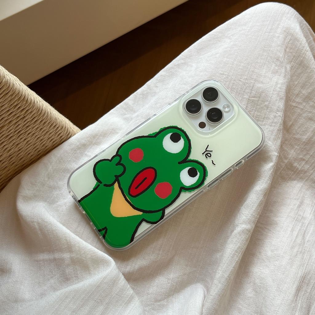 Süßer Bier Frosch ist geeignet für Apple 16 Handyhülle iPhone17Pro max neu 15/14 runde Kante IMD.