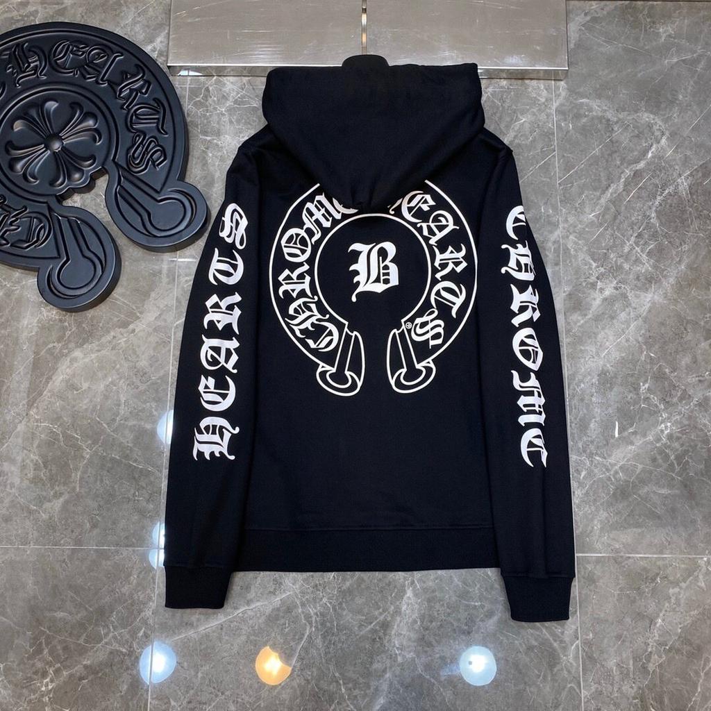 8081 CHROME HEARTS 2025 Nová jarná a jesenná nadrozmerná tenká mikina s kapucňou s logom v klasickom štýle pre páry