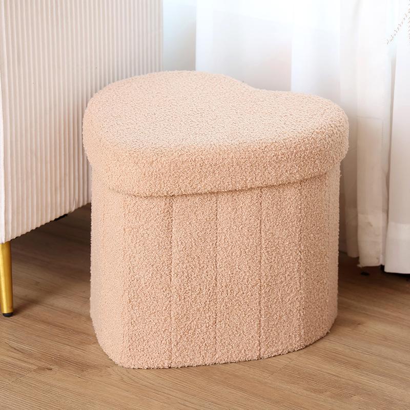 Love Storage Stool Foldable Toy Storage Box Home Shoe Chang Stool European Teddy Velvet Large Capacity Multifunctional SofaChair хаки 10100₽