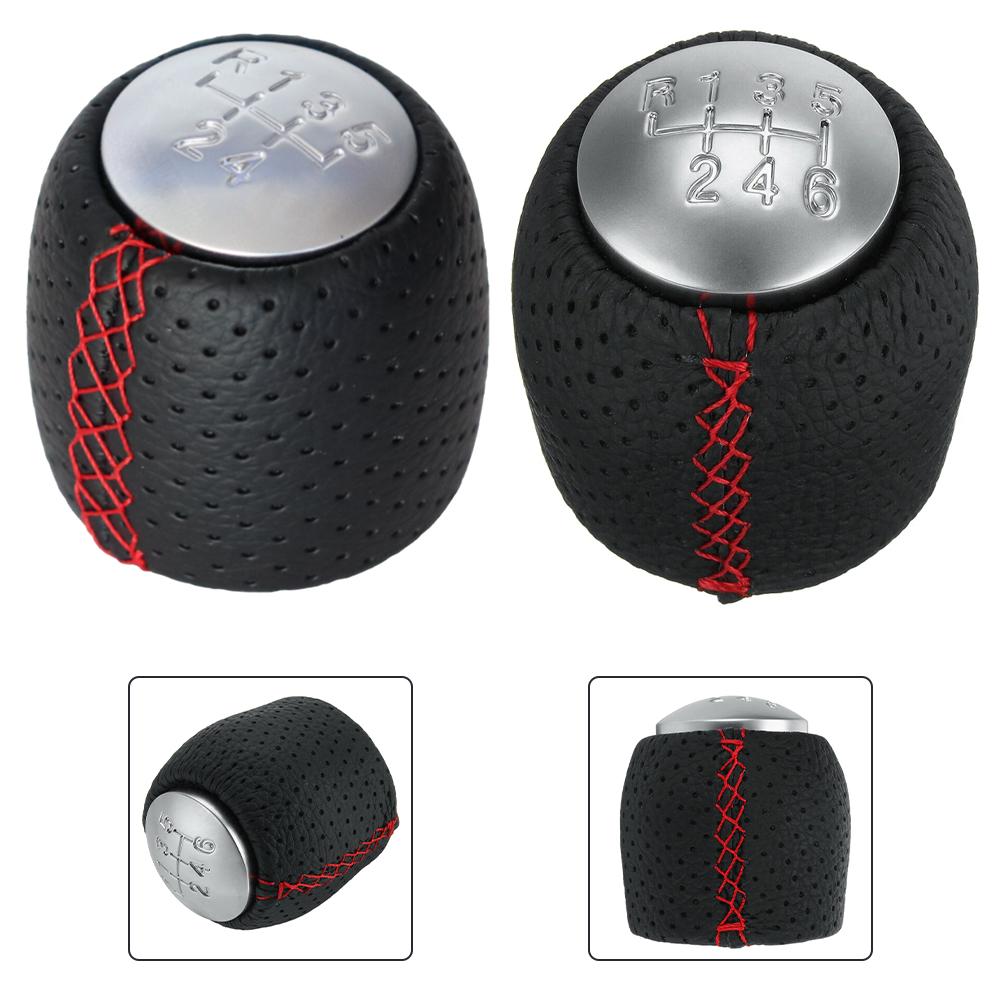 Driving Experience Improvement Shift Lever Stylish Gear Shift Knob Chrome Silver 5 6-speed Cap Chrome Silver Finish