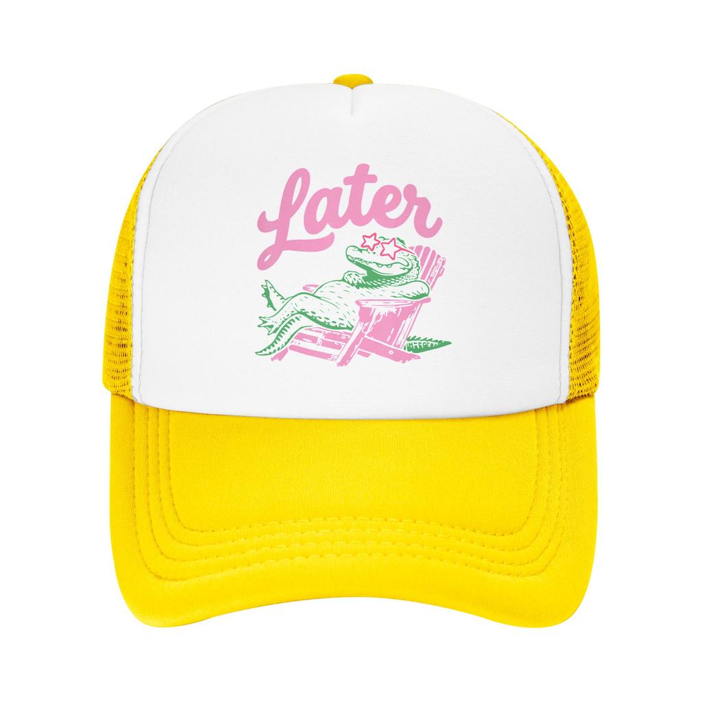 See You Later Teacher Alligator Summer Baseball Cap Cool Trucker Hat Couple Women Print Tennis Skate Sun-Proof Snapback Cap