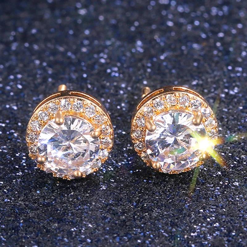 Huitan Luxury AAA CZ Stud Earrings For Women Romantic Elegant Female Daily Earrings 7 Colors Available Dropshipping