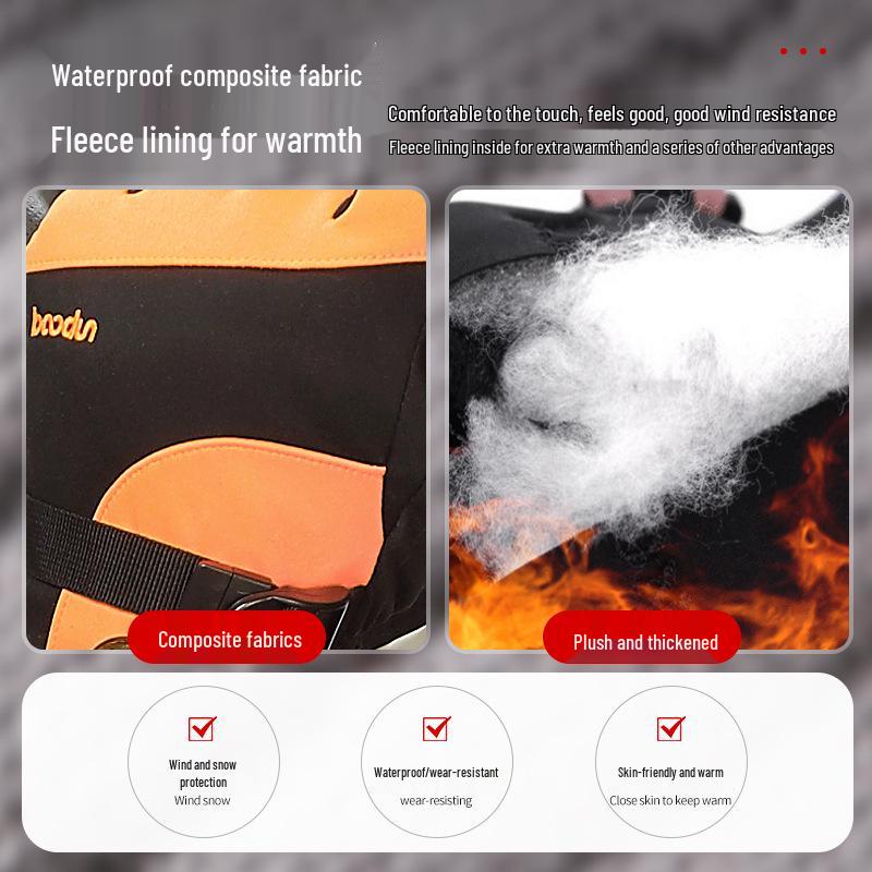 Rechargeable Heated Ski Gloves: Winter-Resistant, Velvety Thick, Ideal for Riding & Outdoor Work
