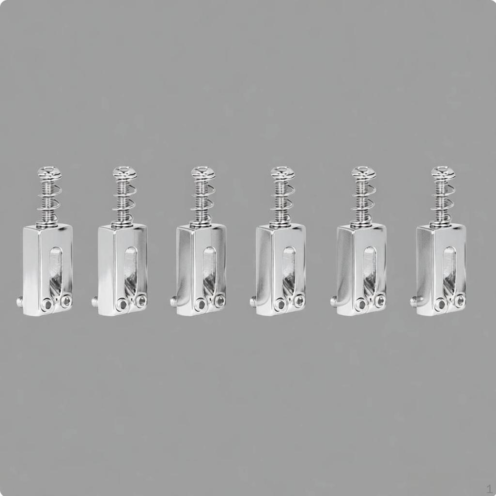 6 Pieces Guitar Saddles Intonation Electric Bridge Improves Sustain for Guitarists,