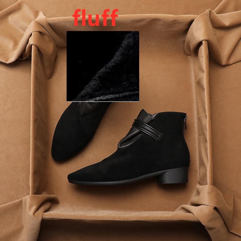 Fashion AIYUQI Women's Ankle Boots 2025 Pointed Toe Vintage Thick Heel Cow Suede Women's Short Boots Large Size Plus Suede Female Boots