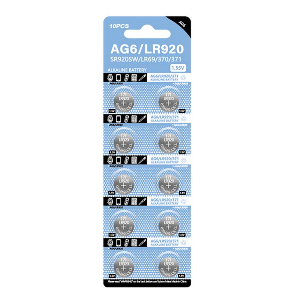 10Pcs AG6 Button Batteries SR920SW SR69 SR921 LR920SW 280-31 V371 D371 605 S921E GP371 CX921 SG6 LR921 Suitable For Watch