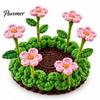 Decorative Tea Cup Pad Blooming Crochet Coaster, Handmade 3D Flower Mat for Coffee Mug Rug Tea, Cotton Yarn Drink Floral Table Decor Desk Protector