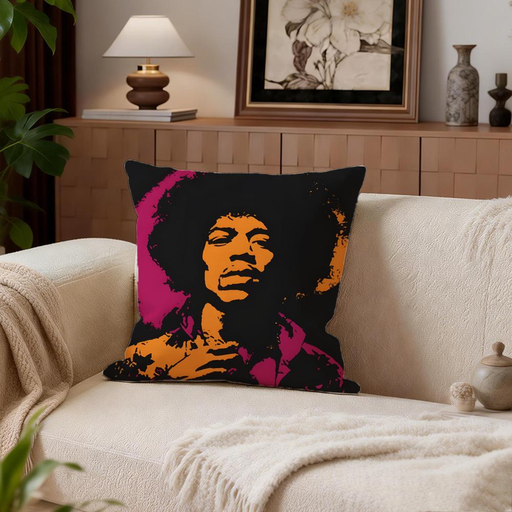 Singer J-Jimi Hendrix Cushion Cover Cushion Cover Set 4Pcs 50X50 45X45 40X40 Pillowcase Decorative Sofa Home Decor