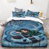 Duvet Covers Demon Slayer Bedding Sets Cartoon Comforter Bed Linen Boys Kids Single Double Size Soft Bedclothes Home Decor Anime