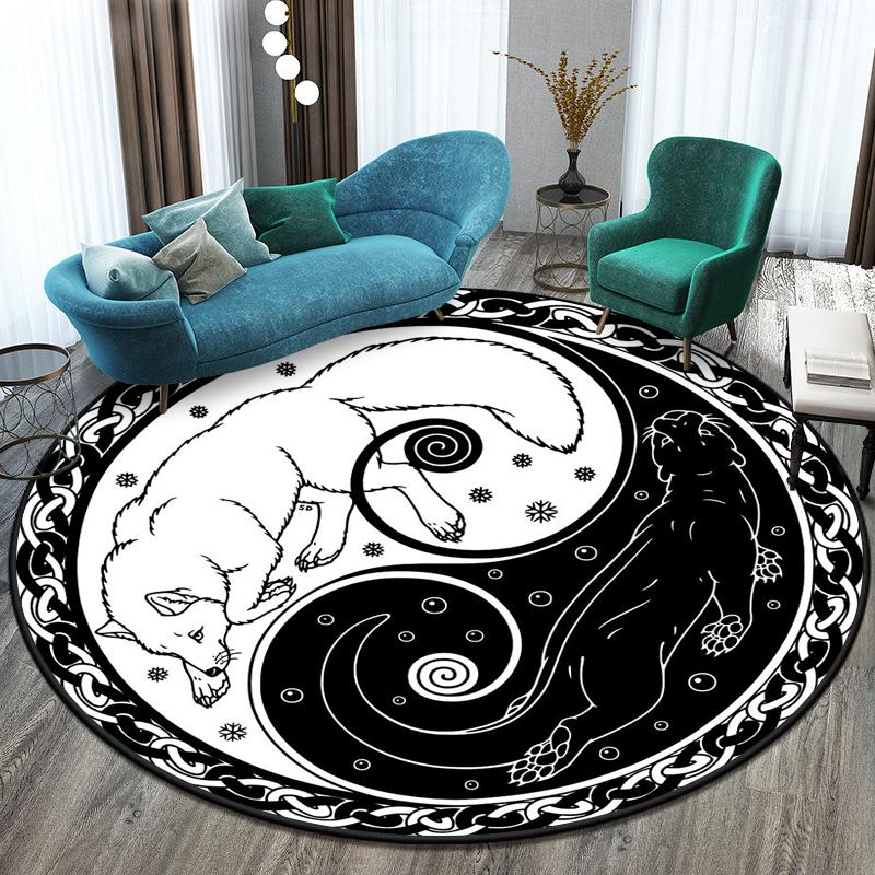 Schéma Tai Chi Bagua Kruhová podložka na koberce Malé koberečky do ložnice Koberec do umývárny Podložka pro domácí mazlíčky