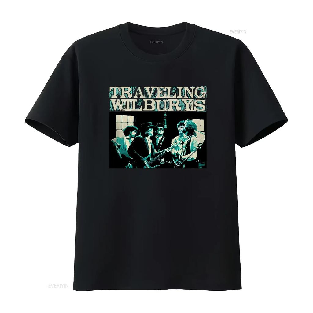 The Traveling Wilburys Performing Official Band Mens T Shirt Rock Music Fans Cool Design vintage Washed streetwear homme Soft
