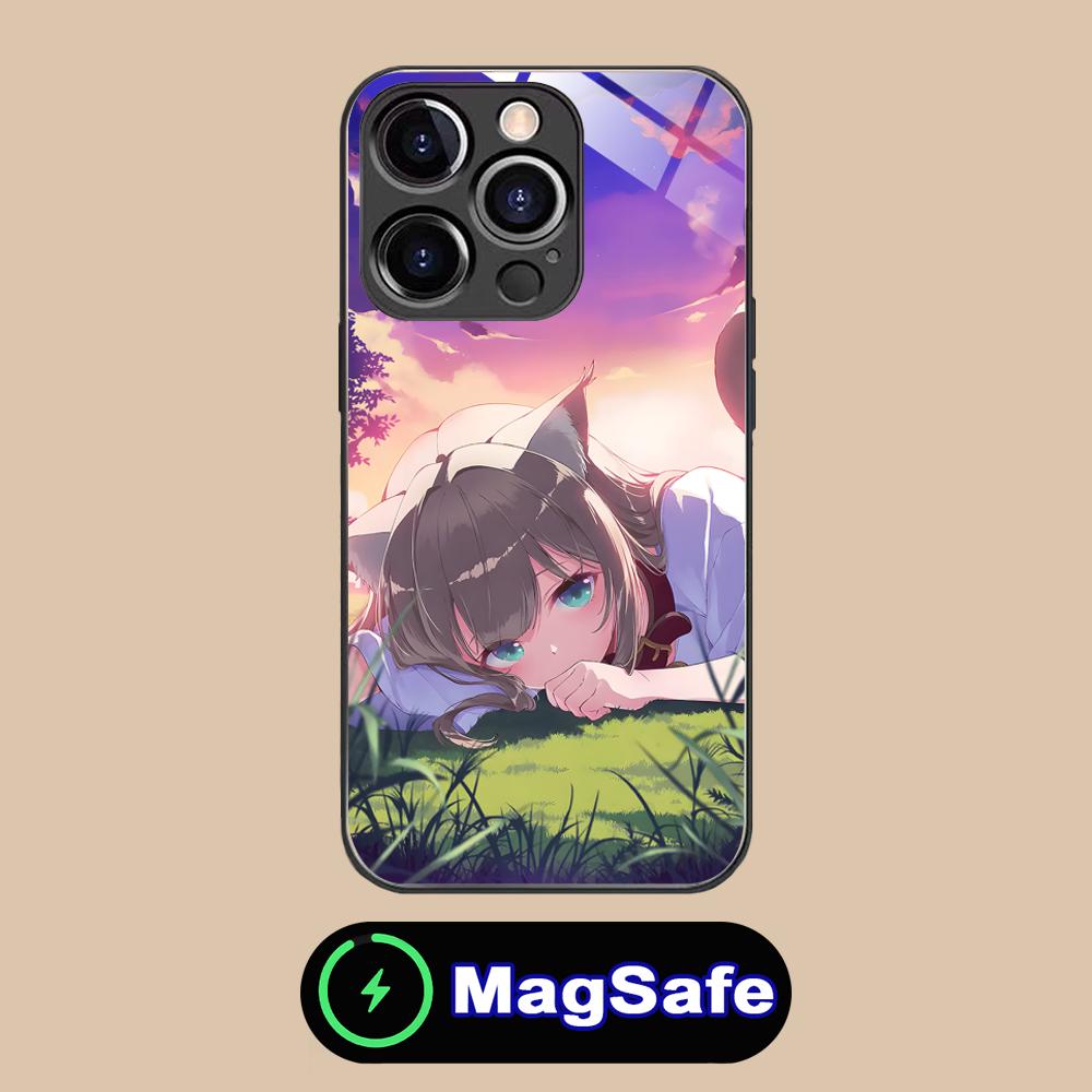 Anime Kinako Hara Mobile Phone Case for iPhone 17 16 15 14 13 12 11 Air Pro Max Plus Mini MagSafe Glass Colorful Cover Pretty