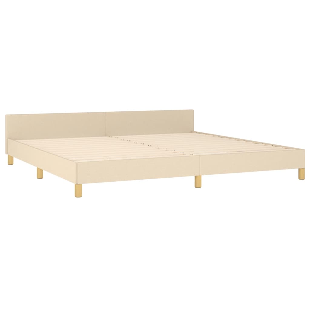Vidaxl Bed Frame Without Mattress, Cream, 200X200 Cm, Upholstered