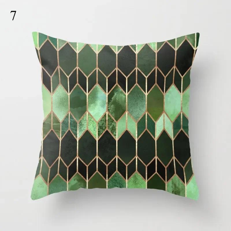 Green Series Cushion Cover Eye Geometry Abstract Pillow Case Decorative Sofa Pillow Covers Home Decor Throw Pillowcase