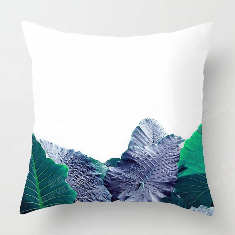 Creative Plant Leaf Patterns Throw Pillow Cover With Short Plush Print Living Room Sofa Decoration Cushion Cover Pillow Covers
