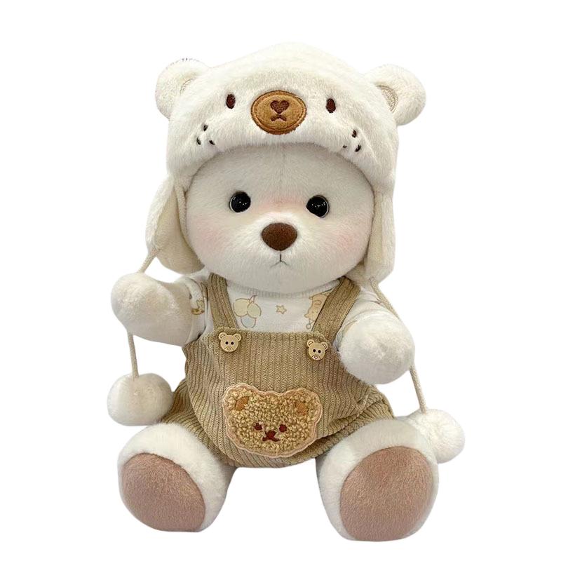 30cm Handmade Teddy Tale Bear Plush Toy Change Dress Baby Crawling Cloth Girl Hug Cuddly Plushie Doll for Girlfriend Gift