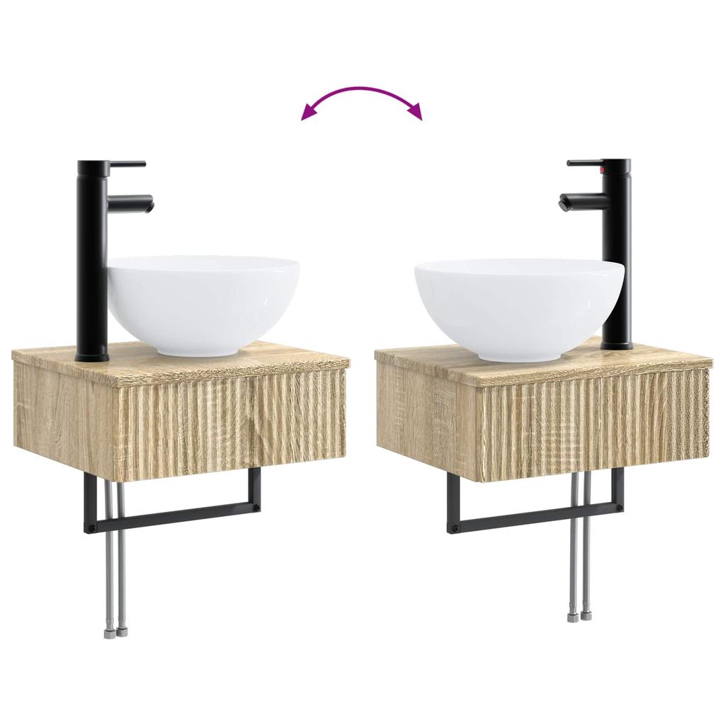 Bathroom Cabinet Set 4 Pcs Sonoma Oak 40 X 10.5 X 60.5 Cm