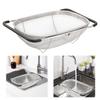 Stainless Steel Colander Strainer Multi-Purpose Vegetable Drain Basin Wear Resist Sink Drain Rack Retractable Dish Water Filter
