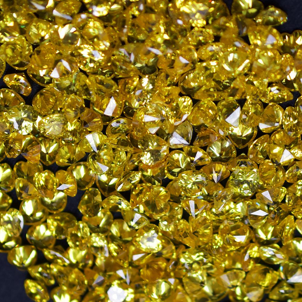 Natürlicher Gelber Saphir 6×6 mm 8 Karat Zertifiziert Herzschliff Los Lose Edelsteine nsc-84