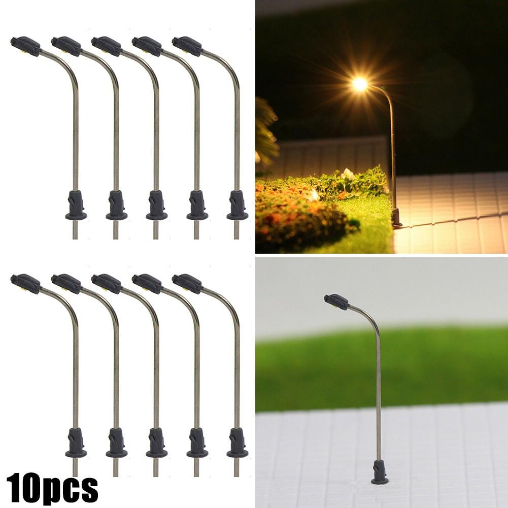10pcs Model Train Z Gauge Street Light LED Platform Lamp Bonsai Decoration
