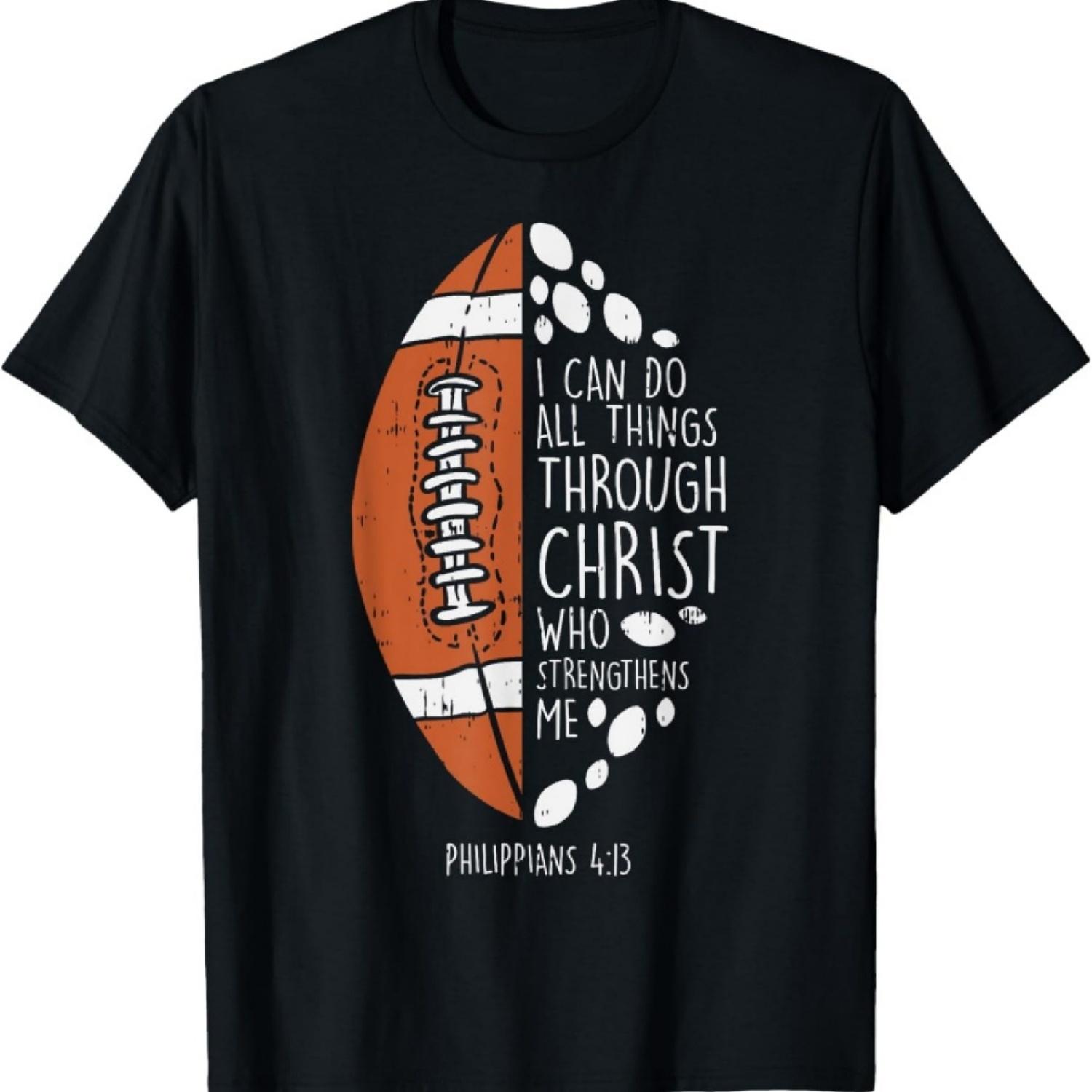 Американский футбол я могу делать вещи Библия Бог Иисус Христианская футболка XXXXXL чёрный