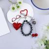 Lovely Heart Dices Jewelry Charm Unique Heart Dices Bead Pendant Keychain Charm for Youthful Fashion Statements