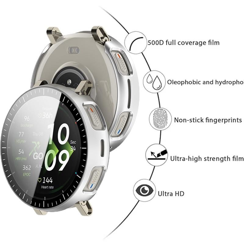 Pro Amazfit Active 3 Prémiové tvrzené sklo+PC pouzdro Ochrana obrazovky proti poškrábání Nárazník Pro Amazfit Active 3 Kryt Příslušenství