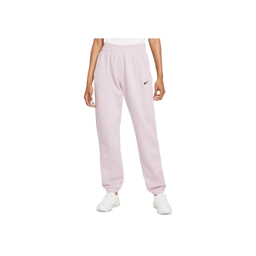 Nike Solid Color Logo Print Elastic Waistband Tapered Knit Sports Pants Women bottoms Pink BV4090-511