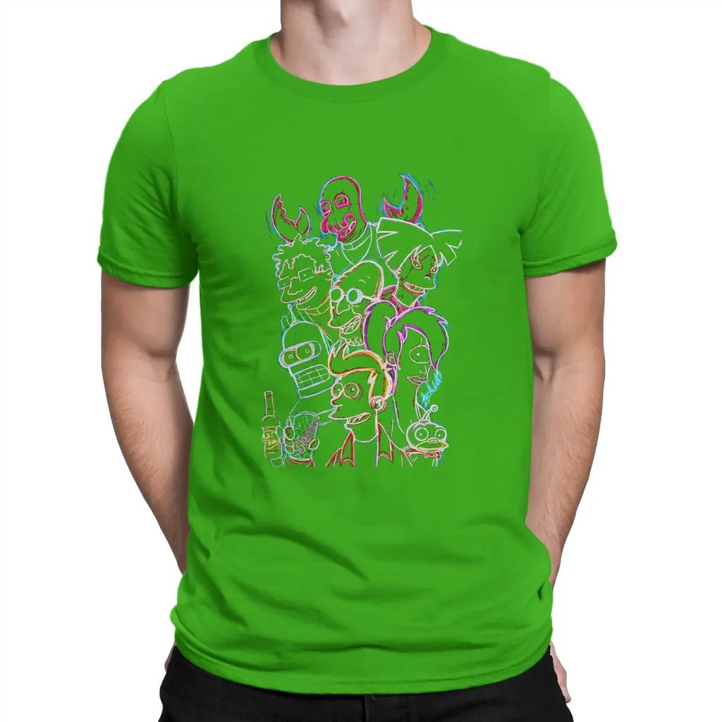 All Member T-Shirts for Men F-Futurama Vintage Cotton Tees O Neck Short Sleeve T Shirts Summer Tops
