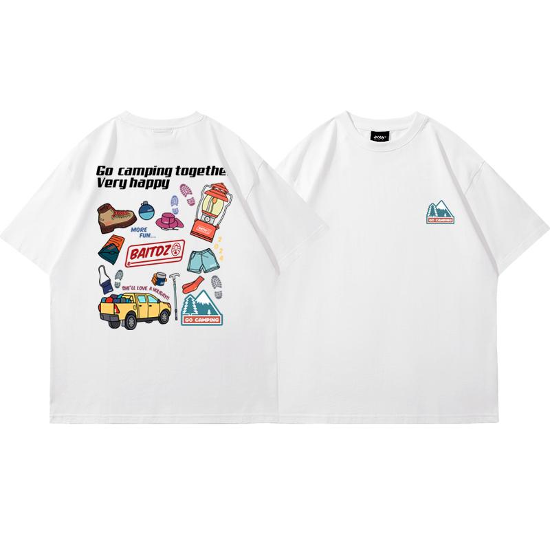 Coleman Trendy Short-sleeved T-shirt New Outdoor Camping Short-sleeved Pure Cotton Casual Loose Unisex Couple