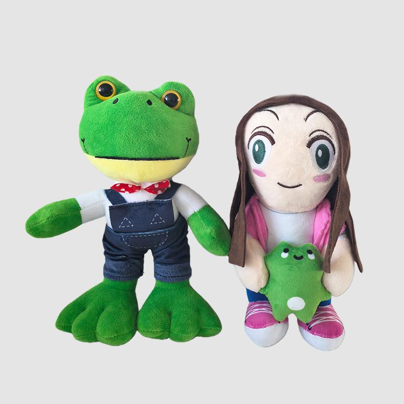 TreasuringU New Cute Magic Expression Plush Dolls Cartoon Girl Frog Couple Plush Toy Soft Long Leg Frog Christmas Gifts