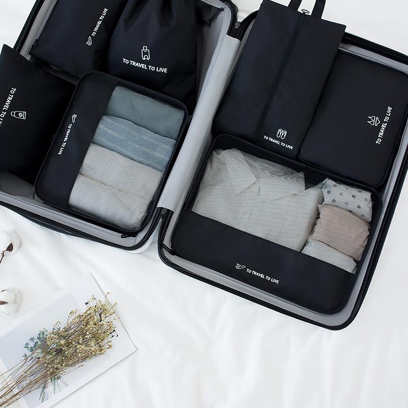 Travel Packing Cube Set With Waterresistant Material For Luggage Organization