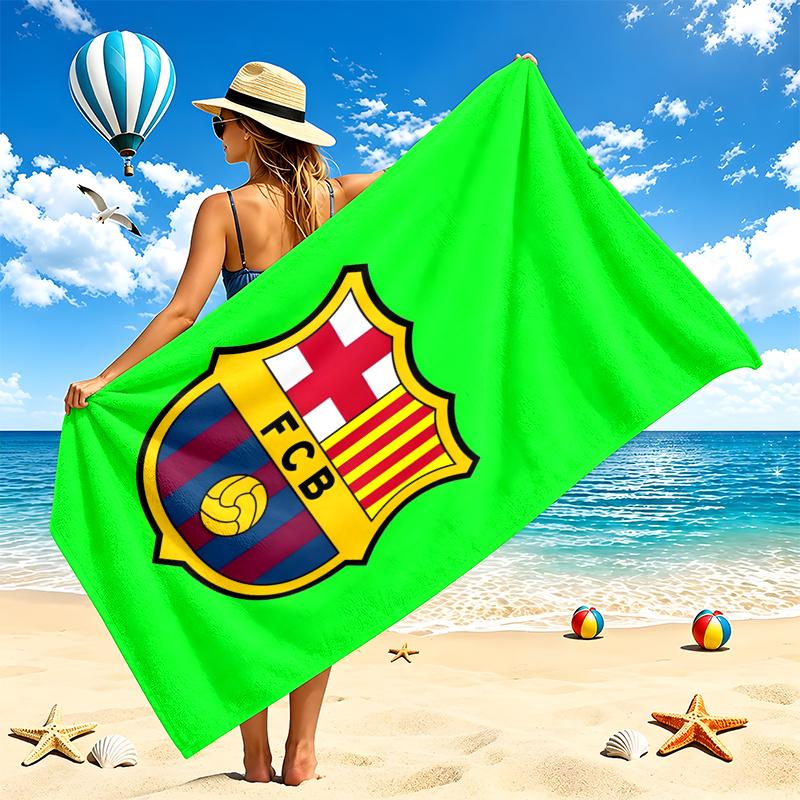 FC Barcelona Beach Towel Quick Dry Soft MicrofiberSand Resistant Oversized Cabana Bath Sheet for Swimming Pool Travel Gift