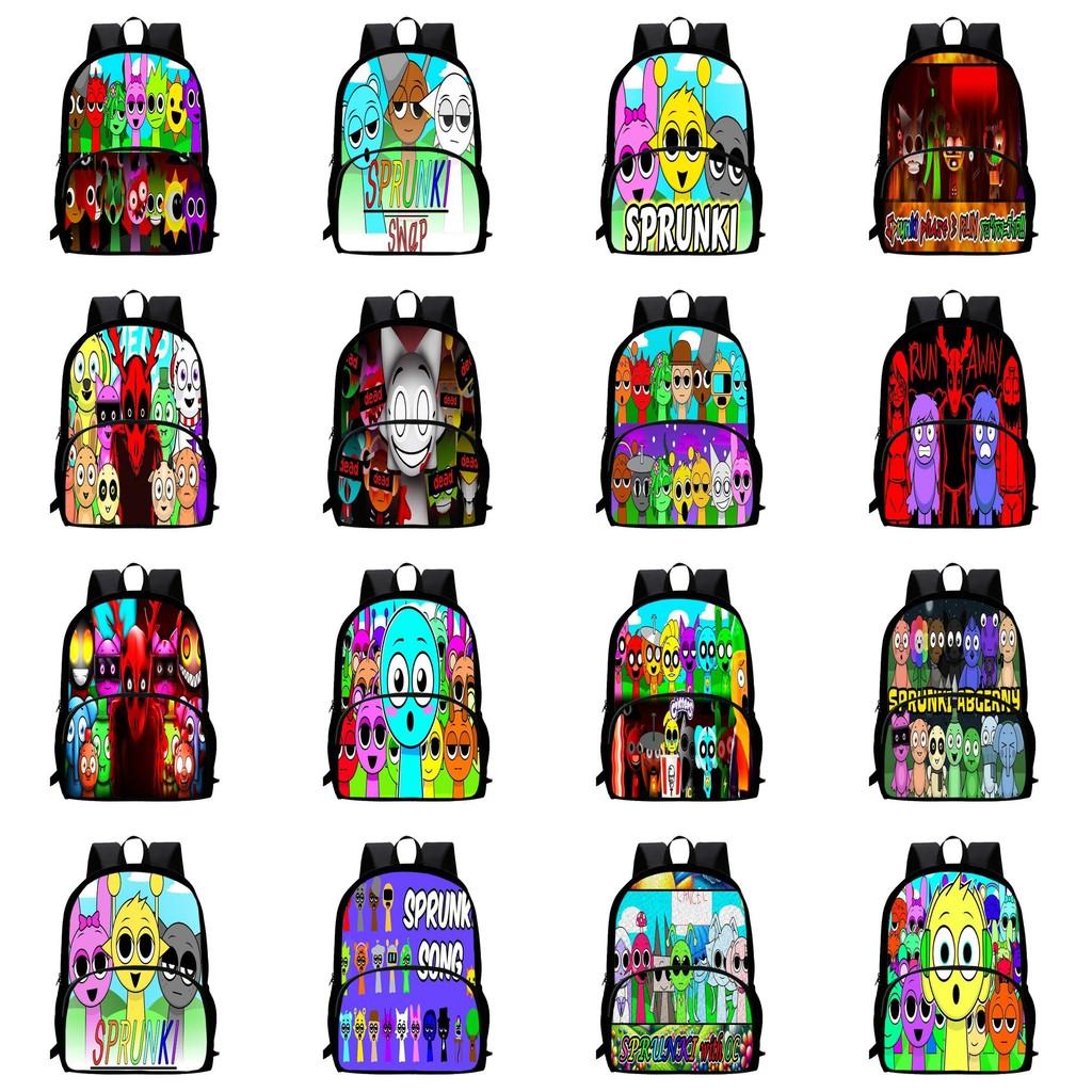 Backpack Sprunki 3d Game Design Large Capacity Oxford Kids School Gifts Bag