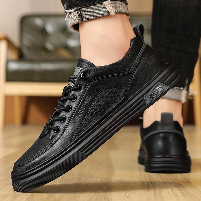 Fashion Summer PU Leather White Shoes Breathable Outdoor Sneakers Men Shoes Handmade Leather Shoes Casual Shoe Walking Shoes Men