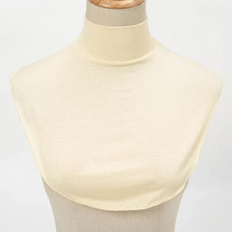 Modal Turtleneck Fake Collar Islamic Hijab Muslim Women Extensions Mock Neck Half Tops Blouse False Collars Detachable Neck Warm