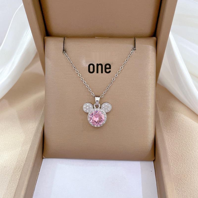 Titanium Steel Luxury Diamond Gold Micro-Inlaid Necklace for Women - Trendy Clavicle Chain