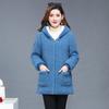 Winter Coat Hooded Middle-Aged Women's Clothing Velvet Thick Polar Fleece Woolen Jacket Cotton-Padded Jacket Women Elegant